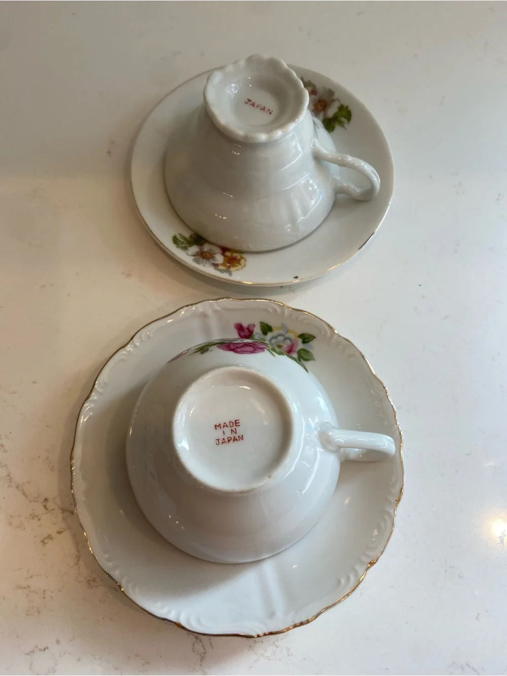 Vintage Japanese Tea Cups And Saucer Set Of (2) 1960’s (read)